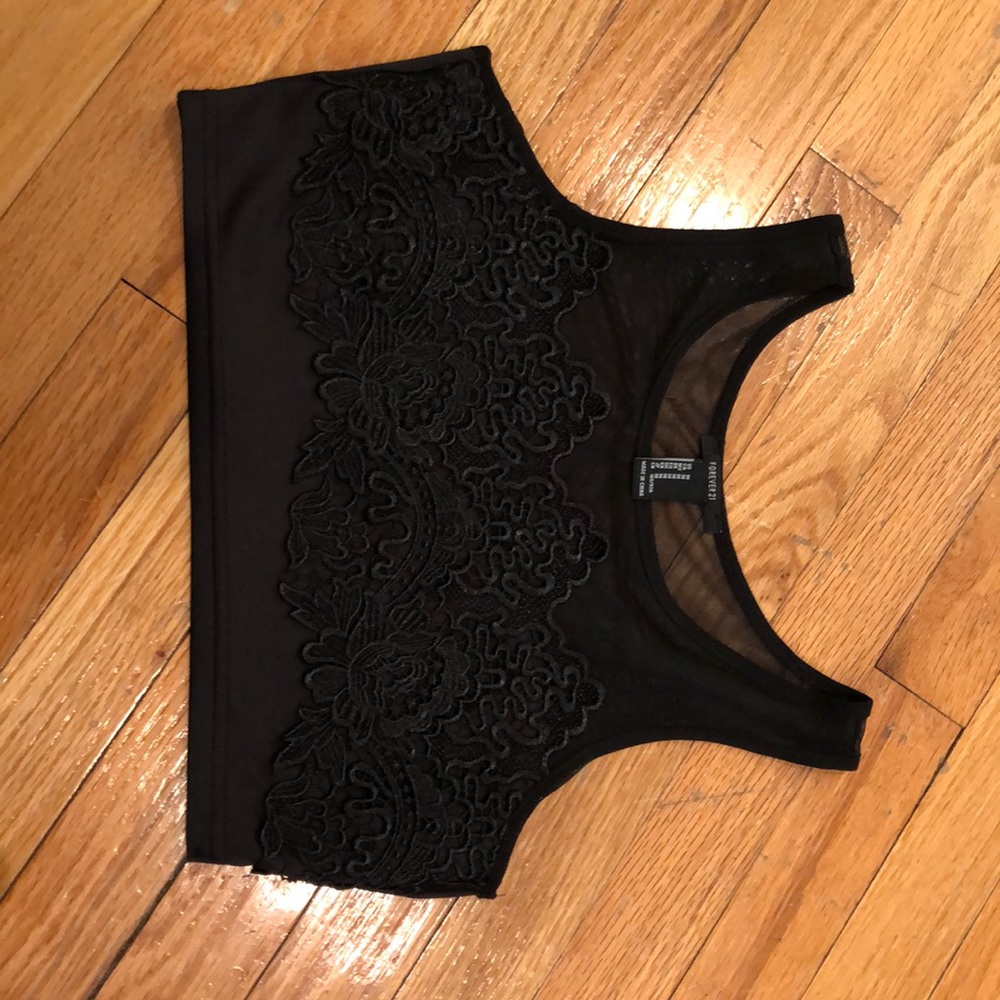 Black lace bandeau top